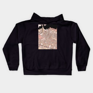 Hamilton Map Pattern in Soft Pink Pastels Kids Hoodie